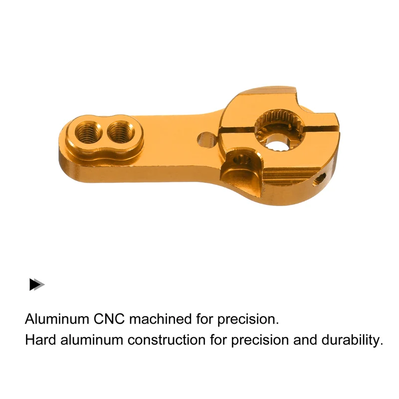 Aluminum Alloy 25T Steering Servo Arm Horn Gold for RC Car 2 Pcs