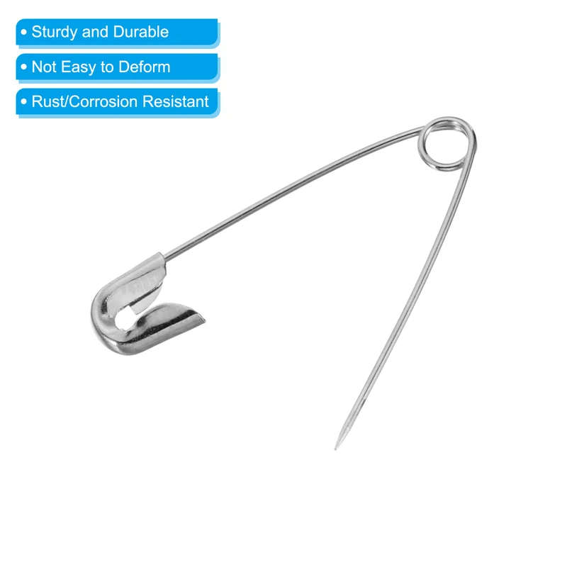 Safety Pins 1.18 Inch Nickle Plated Small Sewing Pins Silver Tone 200Pcs