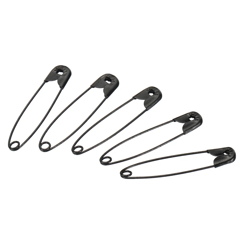 Safety Pins 1.65 Inch Nickle Plated Small Sewing Pins Black 100Pcs