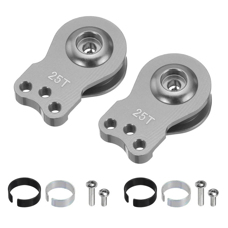 2pcs 25T 3Hole Adjustable Aluminum Arm Servo Horn Titanium for Car