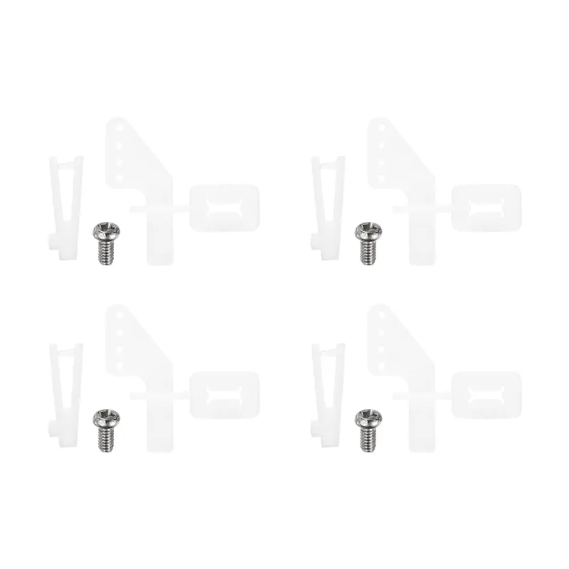 4pcs 304 Stainless Steel 1x80mm Z Push Rod Parts Nylon Control Horns, Silver