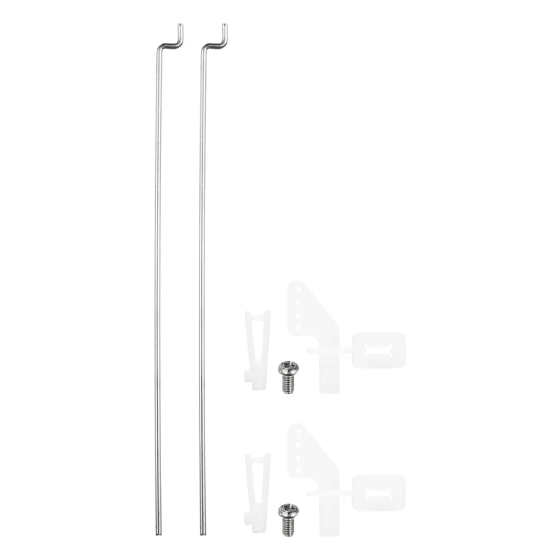 2pcs 304 Stainless Steel 1x80mm Z Push Rod Parts Nylon Control Horns, Silver