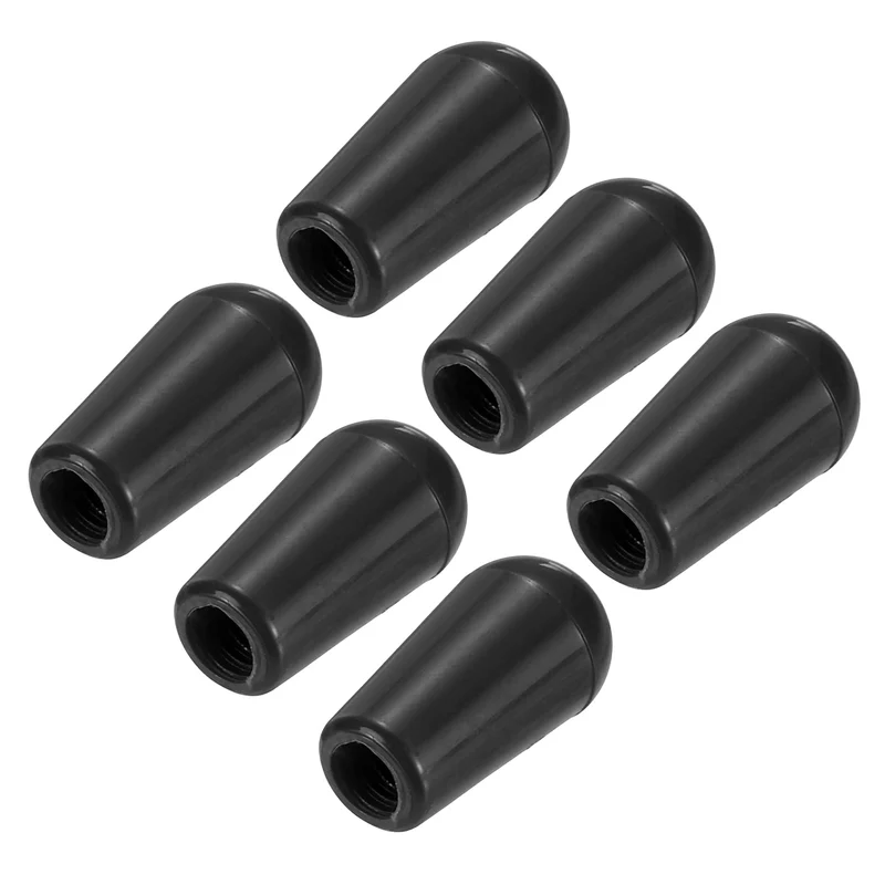 3 Way Guitar Toggle Switch Tip M3.5 Threaded ABS Black 6Pcs