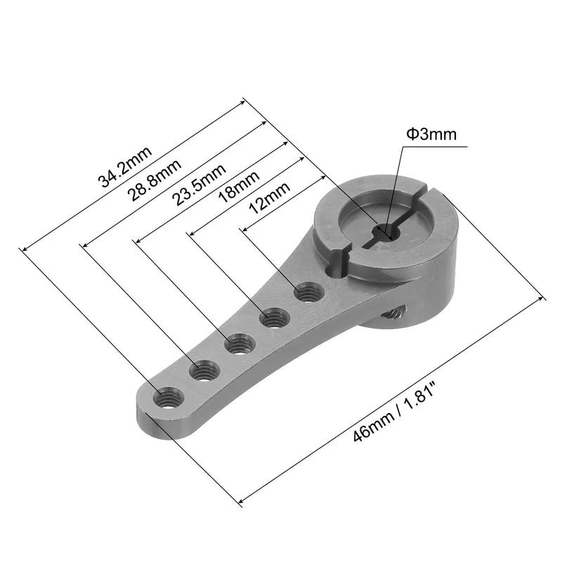 2 Pcs Aluminum Servo Horn Long 25T Steering Arm 46mm Length Bright Gray Suitable for DIY RC Car/Boat/AirplanesBoat Model Accessories with M2.5 Screws