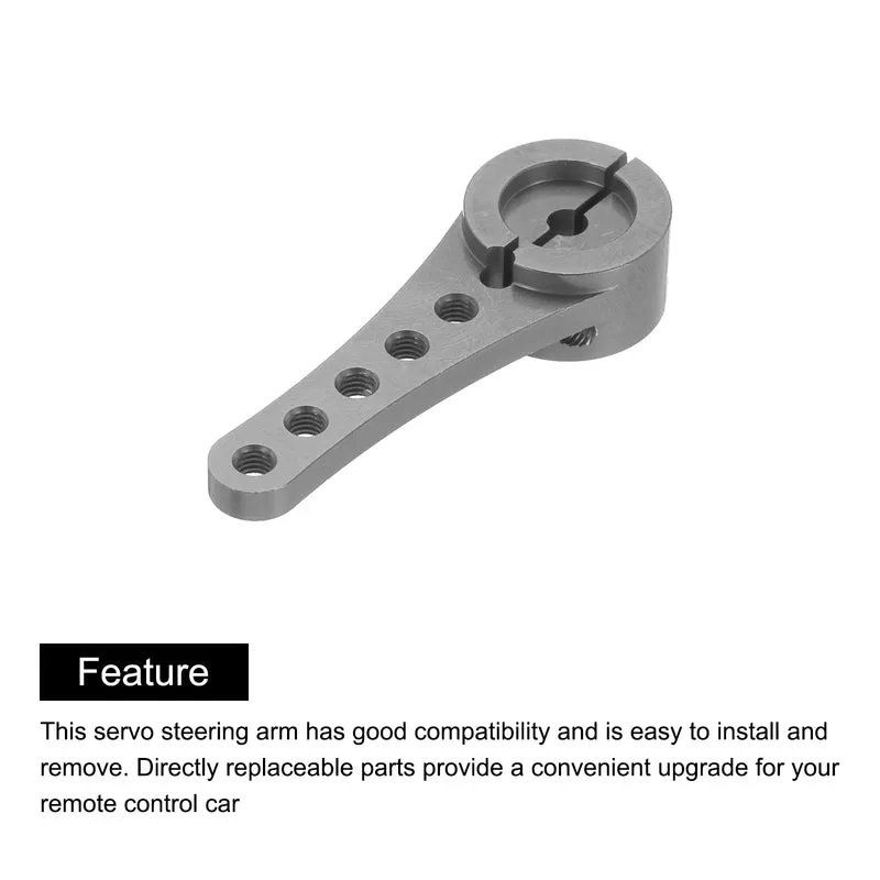 2 Pcs Aluminum Servo Horn Long 25T Steering Arm 46mm Length Bright Gray Suitable for DIY RC Car/Boat/AirplanesBoat Model Accessories with M2.5 Screws