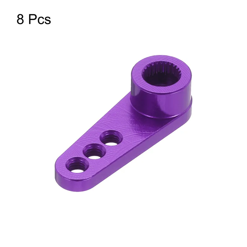 8 Pcs Aluminum Servo Horn 25T Servo Horn Steering Short Arm 28mm Length Purple Suitable for DIY RC Car/Boat/Airplanes Boat Model Accessories