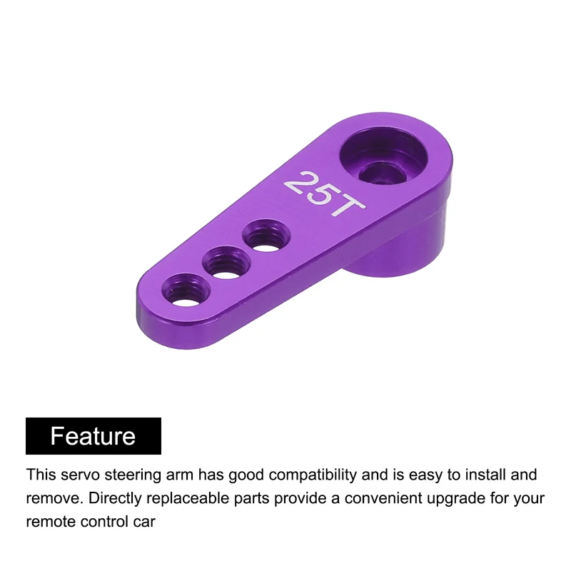 8 Pcs Aluminum Servo Horn 25T Servo Horn Steering Short Arm 28mm Length Purple Suitable for DIY RC Car/Boat/Airplanes Boat Model Accessories
