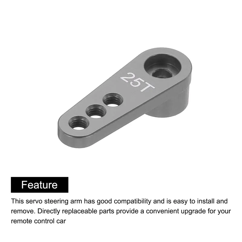8 Pcs Aluminum Servo Horn 25T Servo Horn Steering Short Arm 28mm Length Bright Gray Suitable for DIY RC Car/Boat/Airplanes Boat Model Accessories