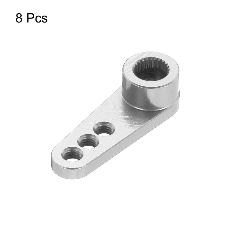 8 Pcs Aluminum Servo Horn 25T Servo Horn Steering Short Arm 28mm Silver