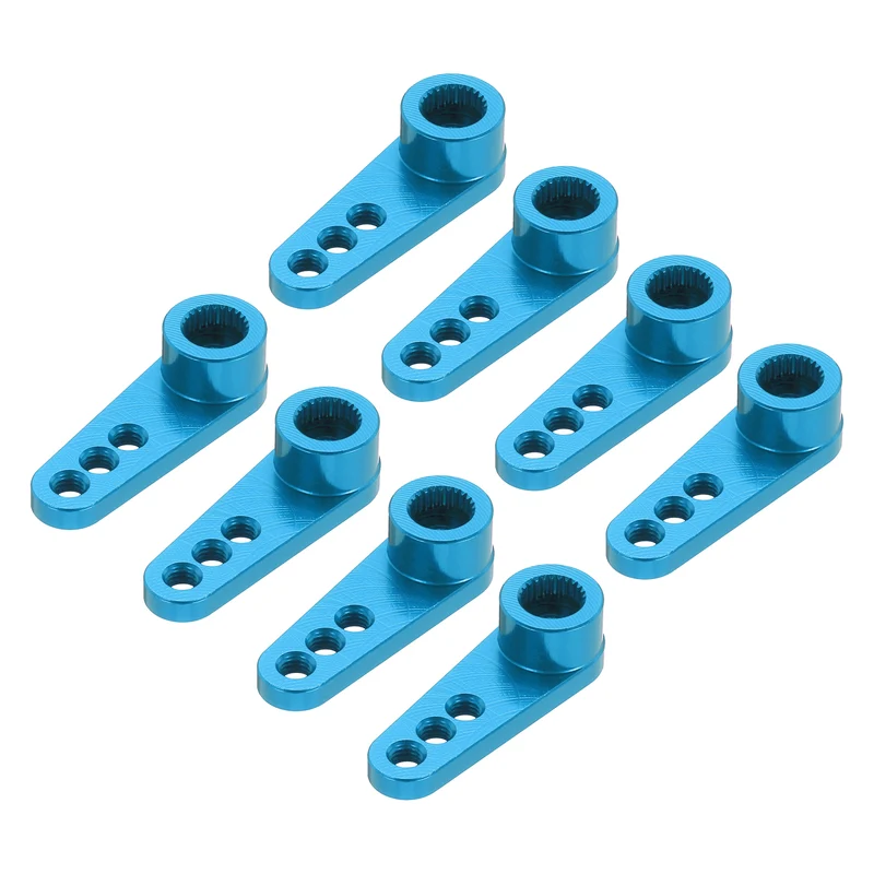 8 Pcs Aluminum Servo Horn 25T Servo Horn Steering Short Arm 28mm Blue