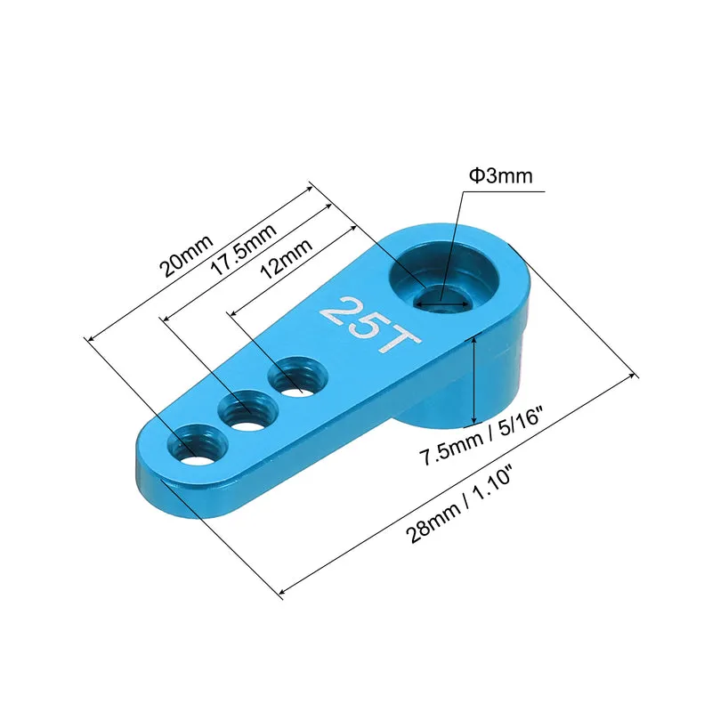 8 Pcs Aluminum Servo Horn 25T Servo Horn Steering Short Arm 28mm Blue