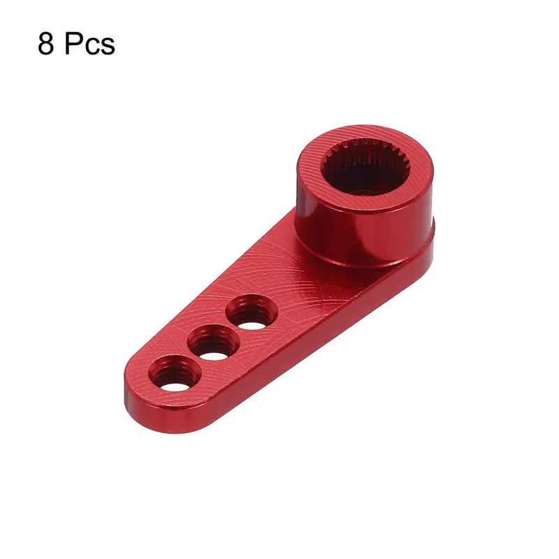8 Pcs Aluminum Servo Horn 25T Servo Horn Steering Short Arm 28mm Length Red Suitable for DIY RC Car/Boat/Airplanes Boat Model Accessories