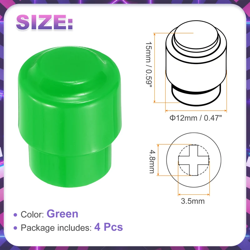 4Pcs Guitar 3/5 Way Pickup Switch Tip Plastic Cross-Slot Knob Tip, Green