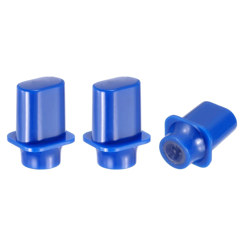 3Pcs Guitar 3/5 Way Pickup Switch Tip Plastic Cross-Slot Knob Tip, Blue