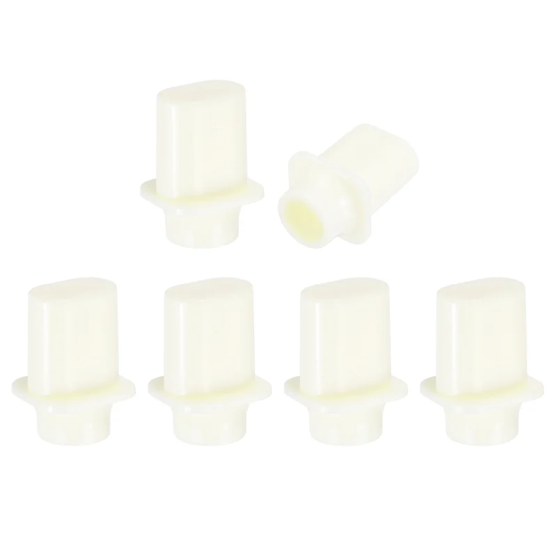 6Pcs Guitar 3/5 Way Pickup Switch Tip Plastic Cross-Slot Knob Tip, Beige