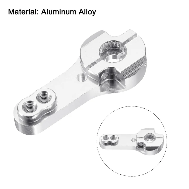 Aluminum Alloy 25T Steering Servo Arm Horn Silver for RC Car 2 Pcs