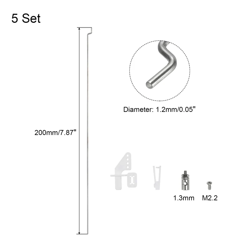 16Pcs 1.2x200mmZ Push Rods Parts Nylon Control Horns for RC Airplane Plane