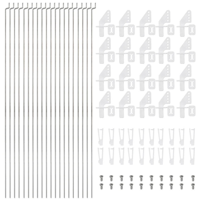 20Set 1.2x500mmZ Push Rods Parts Nylon Control Horns for RC Airplane Plane