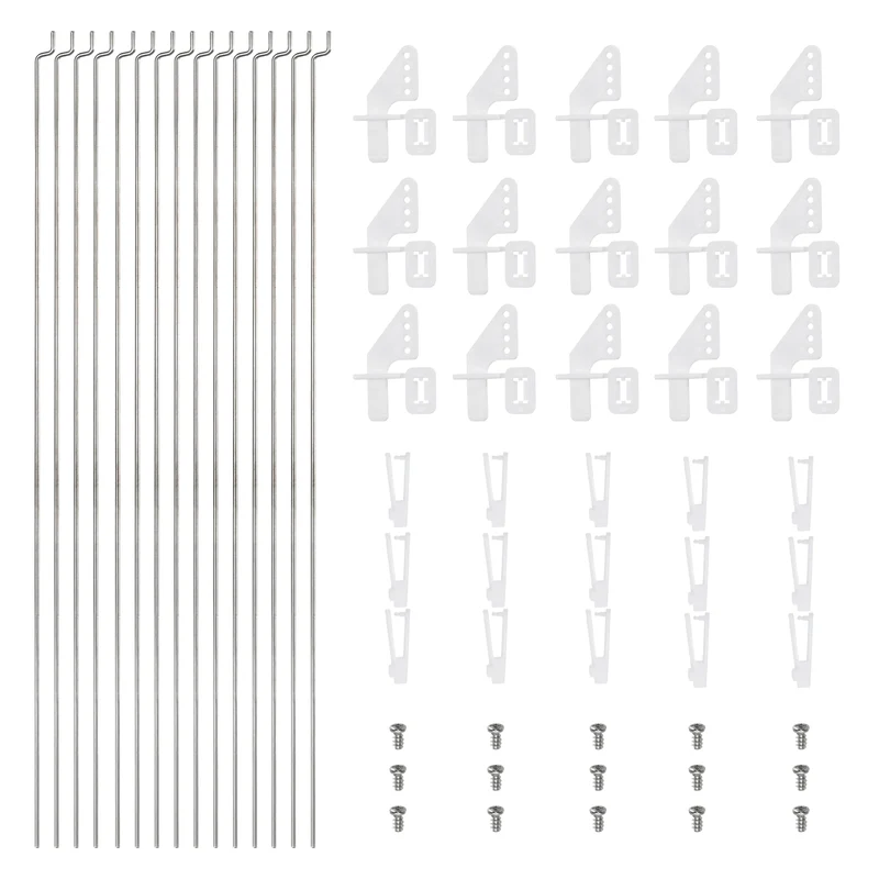 15Set 1.2x500mmZ Push Rods Parts Nylon Control Horns for RC Airplane Plane