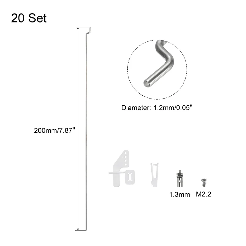 60pcs 1.2x200mmZ Push Rods Parts Nylon Control Horns for RC Airplane Plane