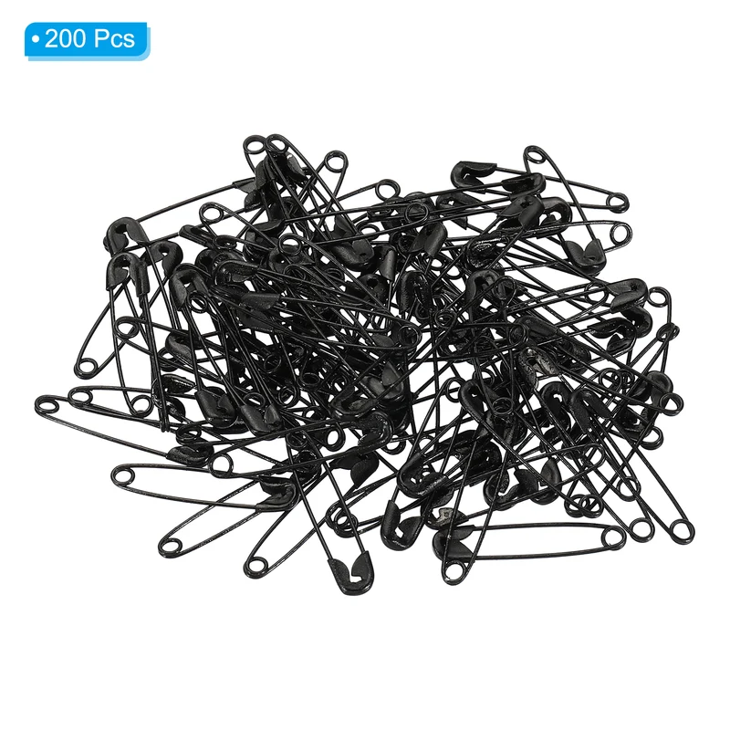 Safety Pins 0.87 Inch Nickle Plated Small Sewing Pins Black 200Pcs