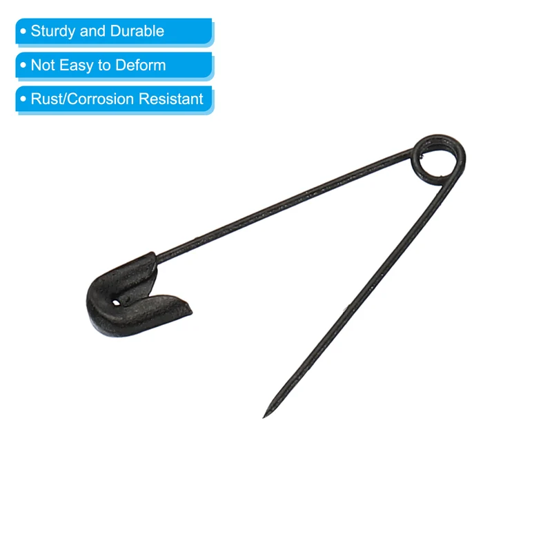 Safety Pins 0.87 Inch Nickle Plated Small Sewing Pins Black 200Pcs