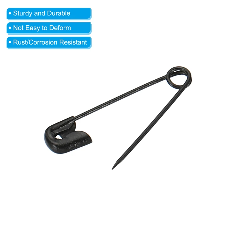 Safety Pins 0.71 Inch Nickle Plated Small Sewing Pins Black 200Pcs