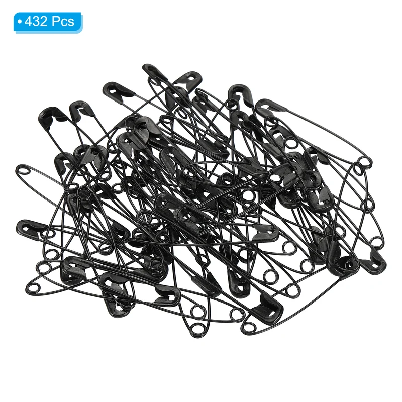 Safety Pins 2.13 Inch Nickle Plated Small Sewing Pins Black 432Pcs