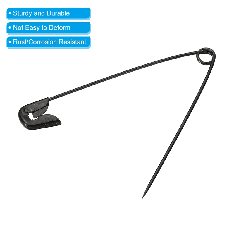 Safety Pins 2.13 Inch Nickle Plated Small Sewing Pins Black 432Pcs