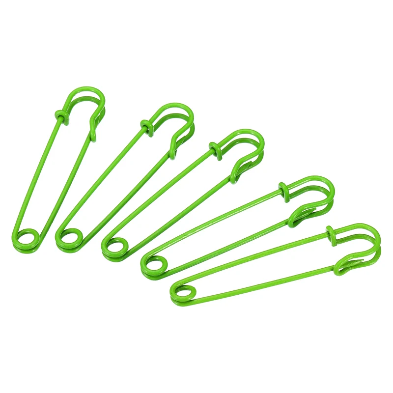 Safety Pins 2.95 Inch Large Metal Sewing Pins Green 30Pcs