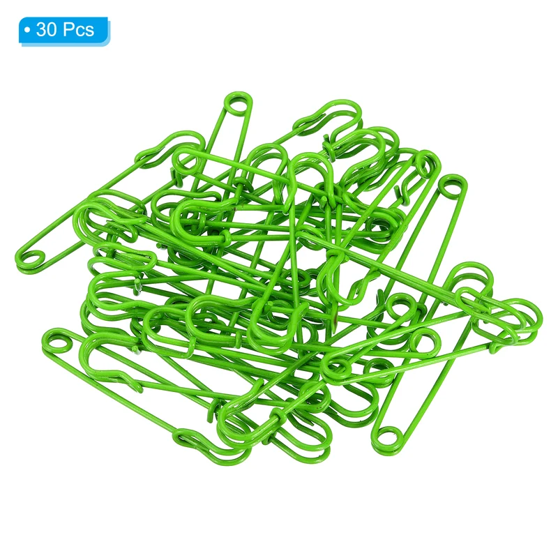 Safety Pins 2.95 Inch Large Metal Sewing Pins Green 30Pcs