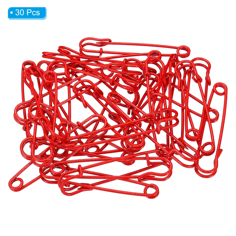 Safety Pins 2.95 Inch Large Metal Sewing Pins Red 30Pcs