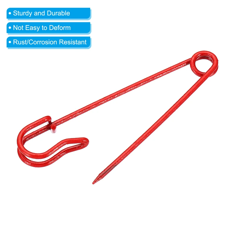 Safety Pins 2.95 Inch Large Metal Sewing Pins Red 30Pcs