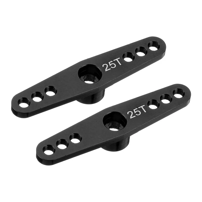 2 Pcs Aluminum Servo Horn 25T Servo Horn Steering Double Arms 47mm Black