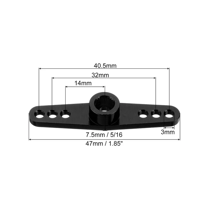2 Pcs Aluminum Servo Horn 25T Servo Horn Steering Double Arms 47mm Black