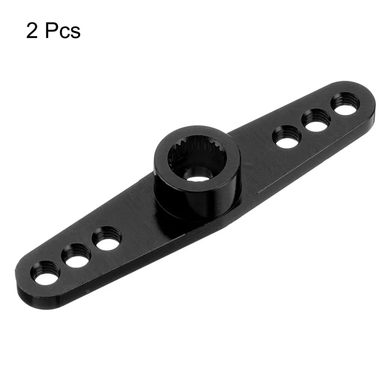 2 Pcs Aluminum Servo Horn 25T Servo Horn Steering Double Arms 47mm Black