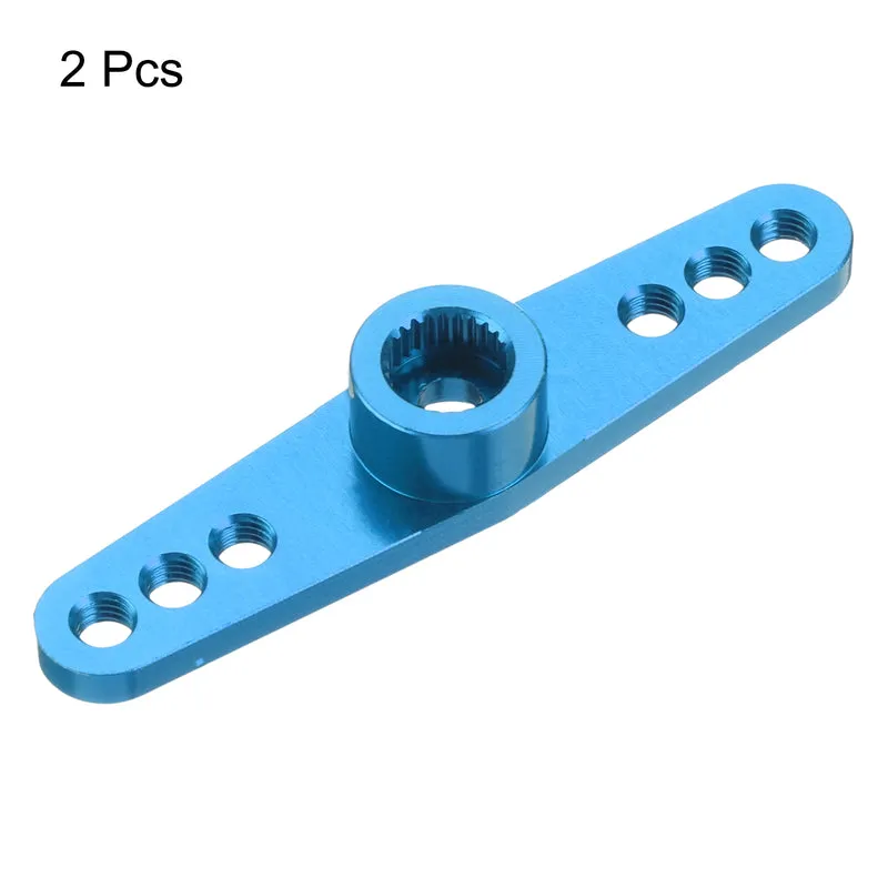 2 Pcs Aluminum Servo Horn 25T Servo Horn Steering Double Arms 47mm Pale Blue