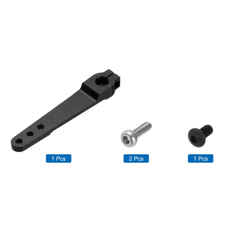 2 Pcs Aluminum Servo Horn 25T Servo Horn Steering Double Arms 63mm Black