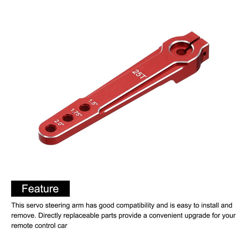 1 Pcs Aluminum Servo Horn Long 25T Steering Arm 63mm Length Red