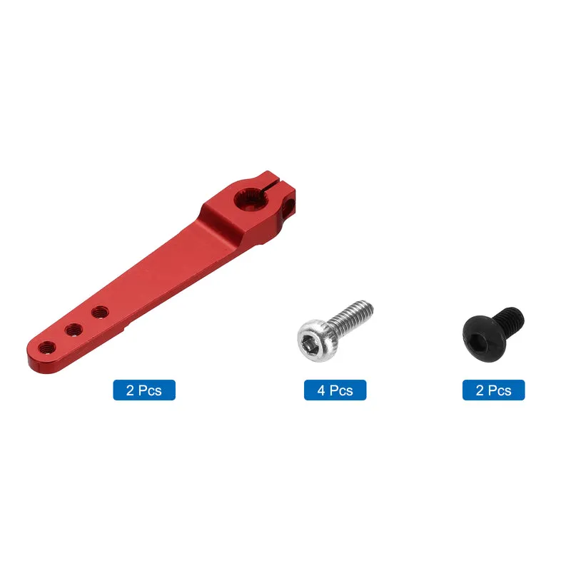 2 Pcs Aluminum Servo Horn Long 25T Steering Arm 63mm Length Red