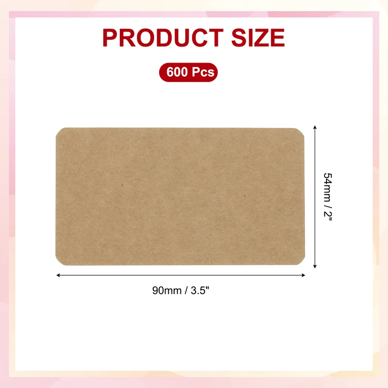 3.5"x2" Blank Business Cards 600Pcs Small Blank Cards Note Paper Card Brown