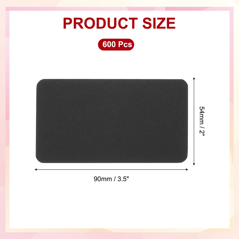 3.5"x2" Blank Business Cards, 600Pcs Small Blank Cards Cardstock Note Card Craft Paper Card for Name Game Memory Business, Black