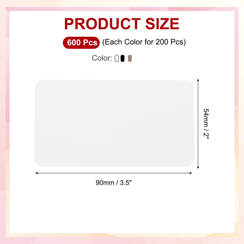 3.5"x2" Blank Business Cards 600Pcs Small Blank Cards Note Paper Card 3 Colors