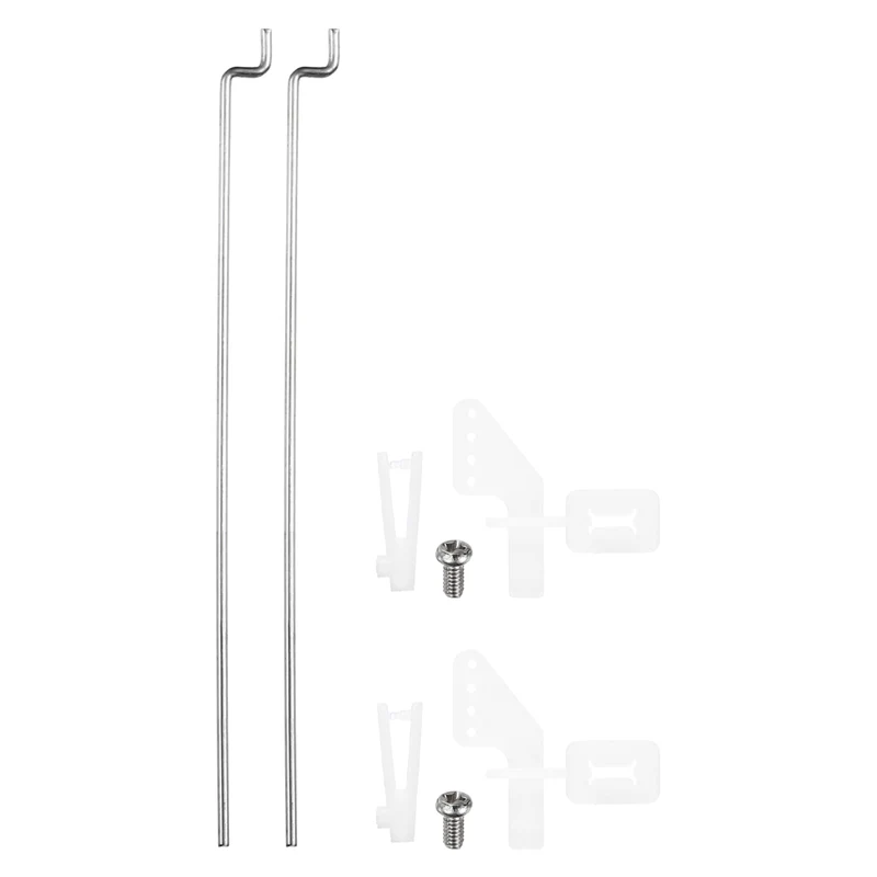 2pcs 304 Stainless Steel 1x60mm Z Push Rod Parts Nylon Control Horns, Silver
