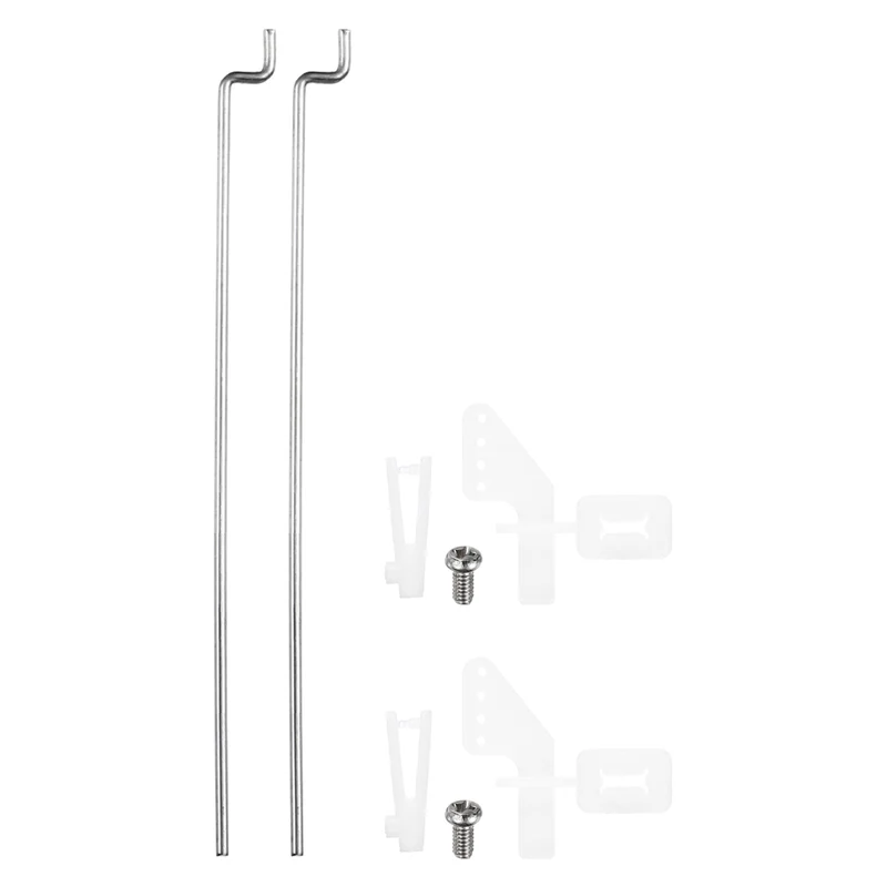 2pcs 304 Stainless Steel 1x50mm Z Push Rod Parts Nylon Control Horns, Silver