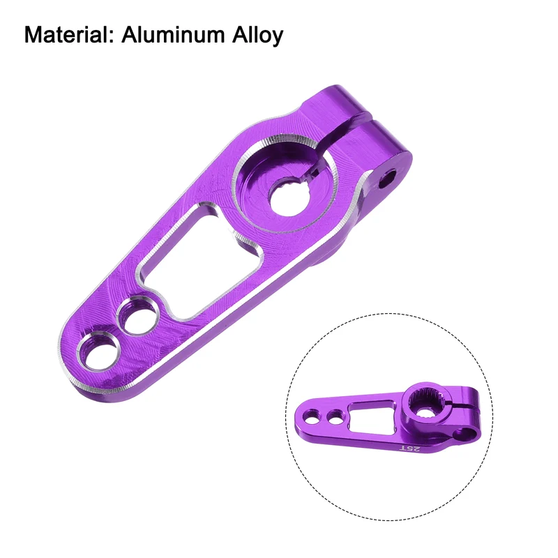 4 Pcs Aluminum Alloy 25T Steering Servo Arm Horn for DIY RC Car, Purple/Blue