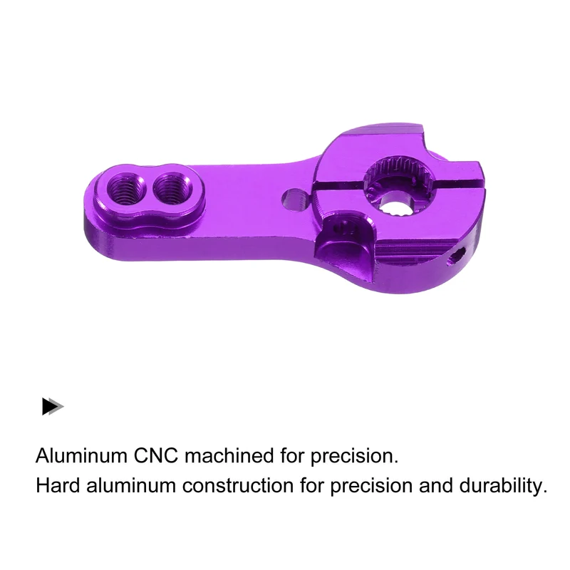 4 Pcs Aluminum Alloy 25T Steering Servo Arm Horn for DIY RC Car, Black/Purple