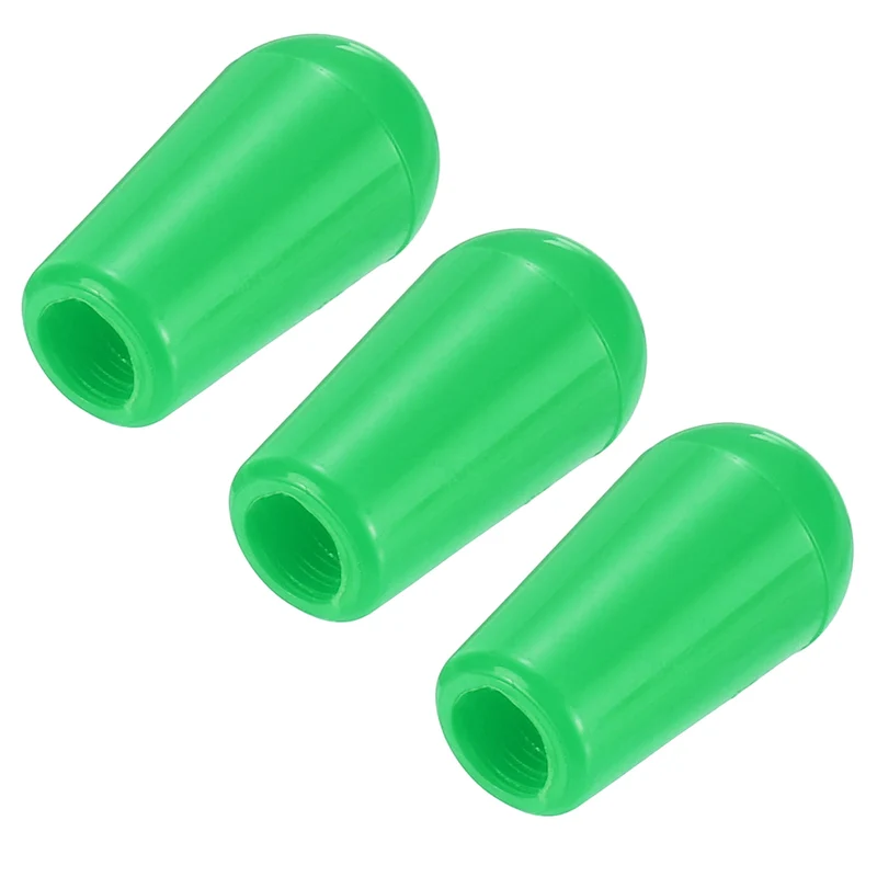 3 Way Guitar Toggle Switch Tip M4 Threaded ABS Green 3Pcs