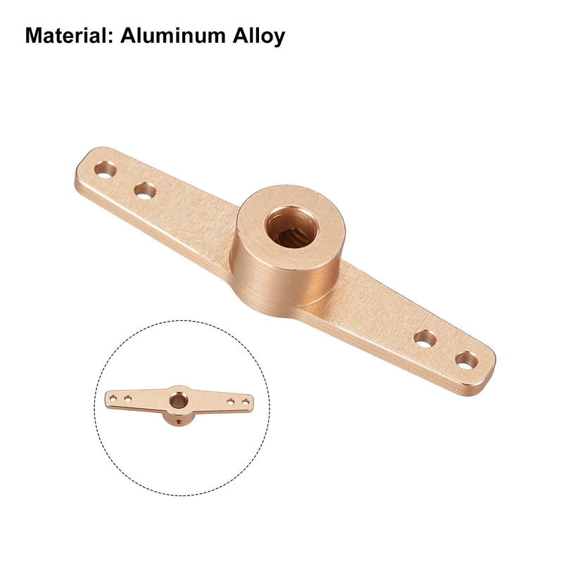 Aluminum Alloy Steering Servo Arm Horn 5.1mm Gold Tone for RC Model