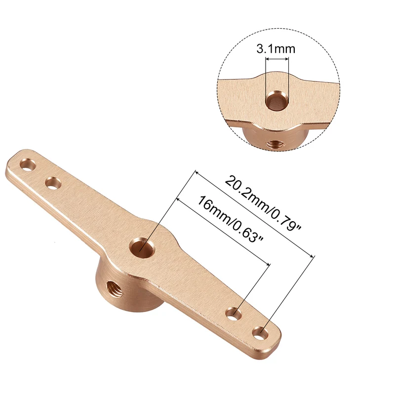 Aluminum Alloy Steering Servo Arm Horn 3.1mm Gold Tone for RC Model